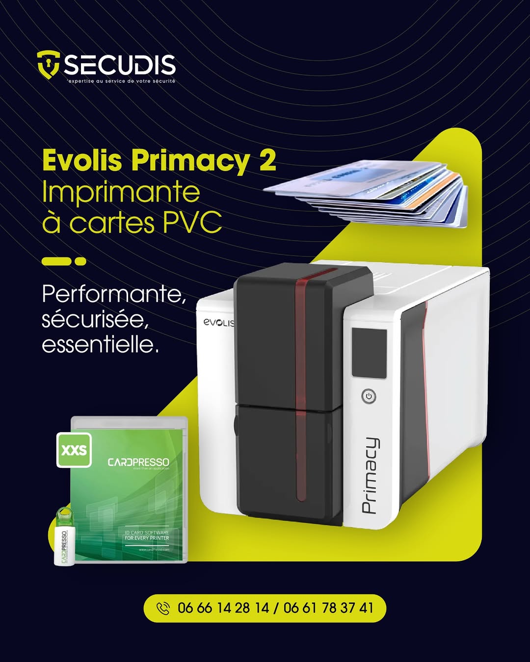 Evolis Primacy 2 – Imprimante à Cartes PVC | Performance & Sécurité | SECUDIS