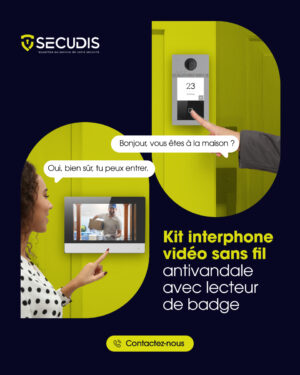 Kit Interphone Vidéo Sans Fil – Antivandale avec Lecteur de Badge